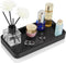 ALELION 8" Black Bathroom Vanity Tray, Wood Organizer for Dresser Tops, Soap Dispenser, Jewelry Catchall