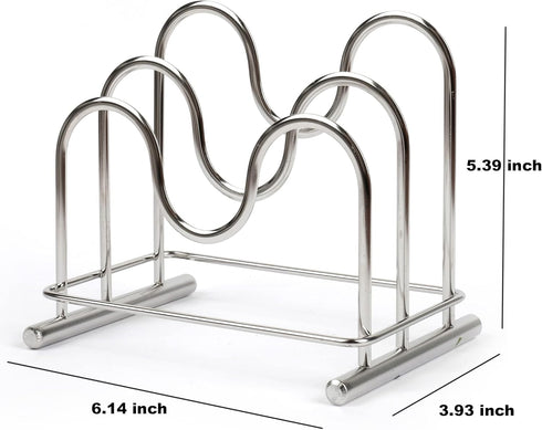 LENITH 304 Stainless Steel Wire Cutting Board Holder, Kitchen Organizer with 2 Sectional Racks