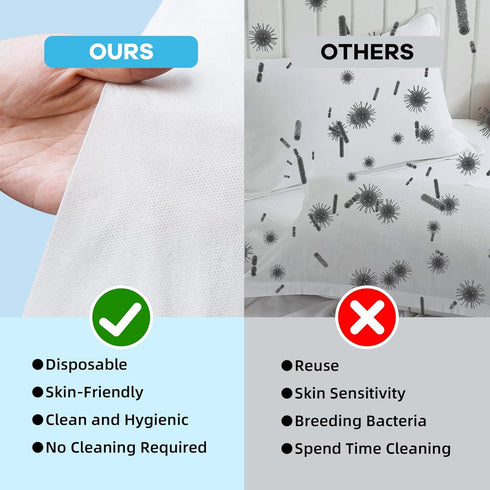 50PCS 21 30 Disposable Pillowcases, Disposable Pillow Case Covers, Soft Non-Woven Fabric Disposable Pillow Cases