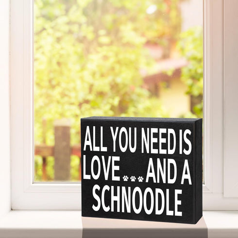 JennyGems All You Need Is Love and a Schnoodle Wooden Sign, Schnoodle Gifts, Wall Hanging, Made in USA