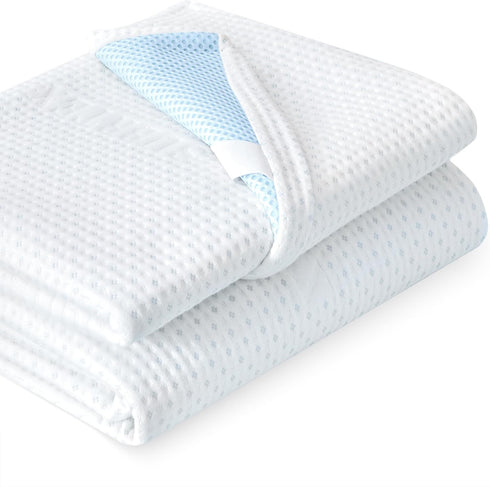 subrtex 3 Inch Mattress Topper Cover (Only Cover), Bamboo Removable Mattress Encasement with Zippers, Twin XL