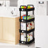 4-Tier Laiensia Rolling Cart with Wheels,Multifunction Utility Storage Carts, Kitchen Storage Organizer,Mobile Shelving