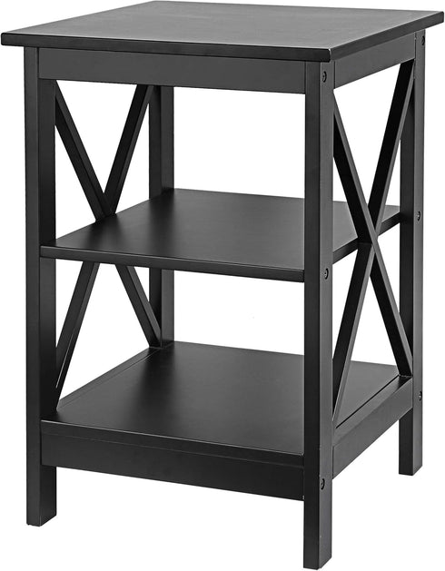 3-Tier ZENY Nightstand Sofa Side Table End Table with Storage Shelf for Living Room, Bedroom, Office, Apartment, Easy