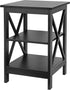 3-Tier ZENY Nightstand Sofa Side Table End Table with Storage Shelf for Living Room, Bedroom, Office, Apartment, Easy