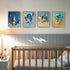 Framed Space Nursery Canvas Wall Art Prints for Baby Boy Room, Set
