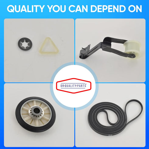 4392065 Dryer Repair Kit - Drum Belt 341241, Idler Pulley 691366, 2 Rollers 349241T, Compatible with Whirlpool