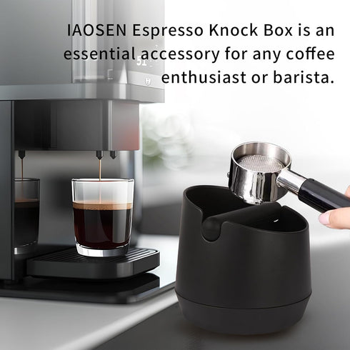 6 Inch Large Capacity Espresso Knock Box Tamping Mat, Espresso Machine Accessories Set of 2 with Removable Knock Bar