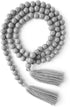 Wooden Beads Garland with Tassels - 61 Inch Grey Wood Bead Garland for Modern Farmhouse and Boho Home Decor