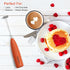 Hand Mixer Milk Frother for Coffee - Dutewo Handheld Foam Maker for Lattes, Mini Foamer for Cappuccino, Red 178C