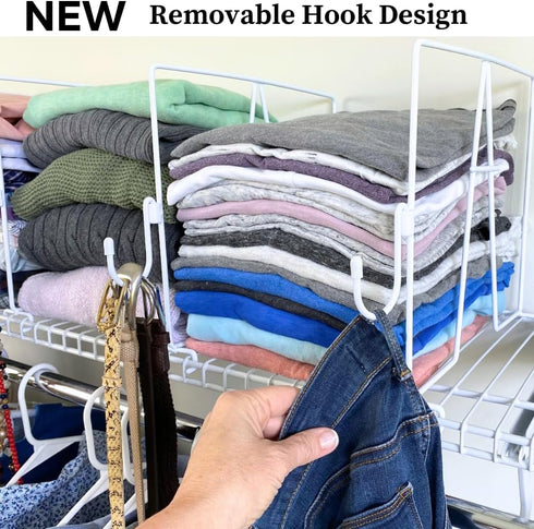 Evelots Wire Shelf Dividers, Extra Closet Organization and Storage, 10 Pack, Tall Shelf Separators, Easy to Clip