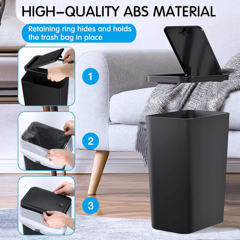 2.65Gallon/10 75 Kitchens(2 Pack) Liter Push-StyleTrash Can with Trash Bags. Combines pet-Proof, Odor-Proof, and Quiet