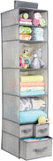 mDesign Fabric Hanging Organizer - Over Closet Rod Storage - 7 Shelves/3