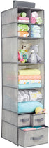 mDesign Fabric Hanging Organizer - Over Closet Rod Storage - 7 Shelves/3