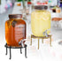 Heavy-duty Metal Beverage Drink Dispenser Stand, Cold Water Glass Container Holder, Countertop Rack for Juice, Black