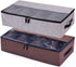 AARAINBOW 2 Packs Foldable Under Bed Shoes Organizer with Lids, Clear Window Storage Bins, Gray+Coffee