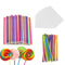 BEFORYOU 6 Inch Cake Pop Sticks Set, Pack of 300 with 100 Pieces Parcel Bags, Colorful Treat Sticks