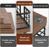 Guest Towel Holder Tray for Bathroom, Oak and Iron Napkin Holder for Powder Room, Black & Walnut