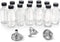 AOZITA 12 Pack, 2 oz Small Clear Glass Bottles w/Lid & 3