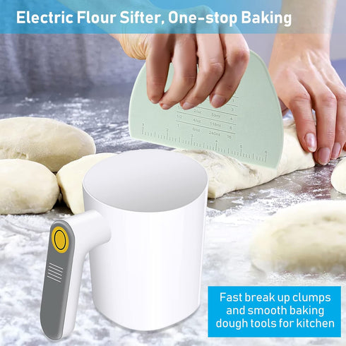 Electric Flour Sifter, Battery Operated Sieve for Baking, Handheld Cooking Tool for Pastry Baking Kitchen Utensil