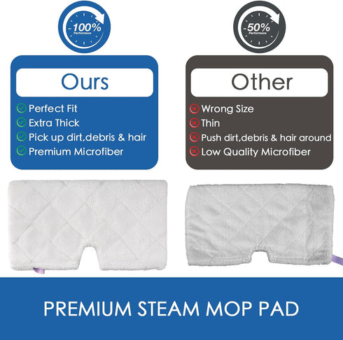 Replacement Microfiber Steam Mop Pad Cleaning Pads - for Shark Steam Pocket Mop S3500 Series (White)