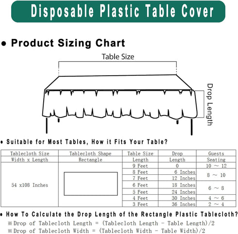 PARTY ULYJA Gold Plastic Tablecloths, 2 Pack Solid Disposable Table Covers 54 x 108 Inch for BBQ Picnic Birthday