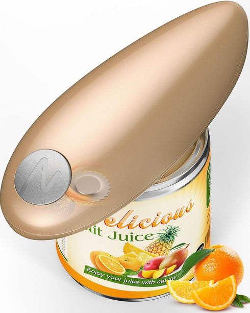 One Touch Electric Can Opener, Battery Operated Automatic with Smooth Edge, Food-Safe Hands-Free for Seniors with