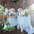 Chiffon Table Runner 27x120 Inches, Baby Blue Sheer Fabric Long Table Runners for Wedding Party Decorations