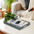 Decor,16" 12" Plastic Serving Tray with Handles,Large Ottoman Tray for Living Room,Large Rectangle Trays for Ottoman