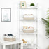 Bidtakay Small Fabric Storage Baskets, 3-Pack Collapsible 12x8x5 Inch Canvas Bins for Closet Organization - S-White &