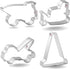 4 Set Bulldozer, Foose Cookie Cutter Piece Construction Dump Truck, Tow Truck, Traffic Cone USA