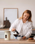 Set,Airtight Coffee,Beans,Tea,Flour,Cereal,22OZ,Cream Veken Coffee Sugar Canister with Window, Coffee Lover Gift