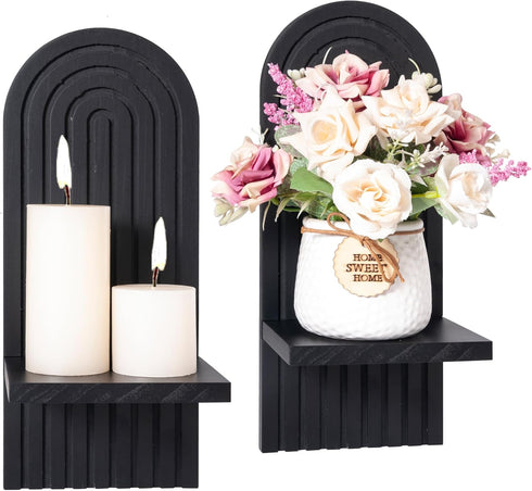 Yorkmills Sconces Wall Decor Set of 2, Wall Candle Holder Rustic Home