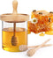 SlZKADY 12 Oz Honey Jar with 2 Wooden Dippers and Lid,Honey Pot Dispenser,Clear