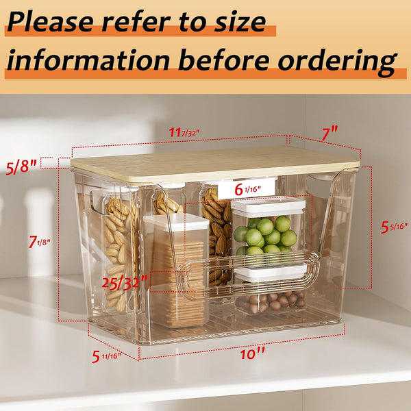 2 Set 4-13 (11-7/32"L*7" W*7-1/8"H) Delamu Pantry Organizers and Storage, Trash Bag Holder Under Sink Organizer for Gal