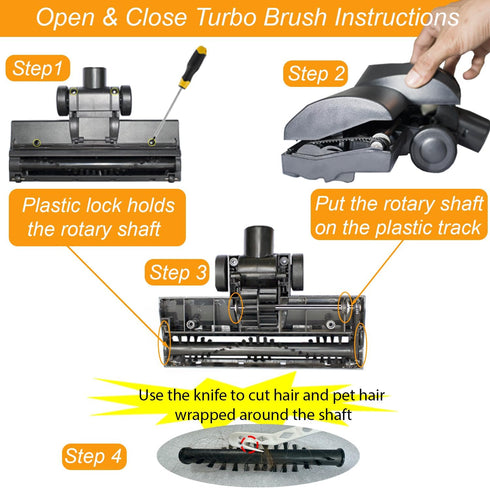 Miele Turbo Brush Head Compatible with Miele Vacuum Cleaners, Easy Pet Hair Removal for Low Carpet and Hard Floors