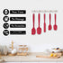 HOTEC Heat Resistant Silicone Rubber Spatula Set - 600? BPA-Free Kitchen Cooking Spatulas, Red Set of 5