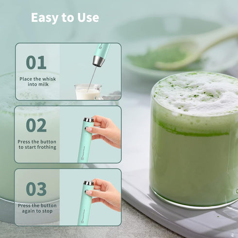 Maestri House Rechargeable Milk Frother with Stand, Handheld Electric Foam Maker for Lattes, Cappuccino, Waterproof