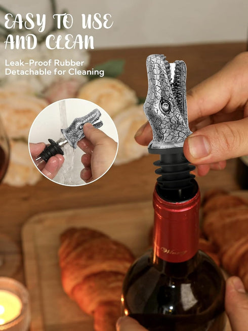 Animal Wine Pourer Spout, Drip Free Bottle Pourer & Stopper for Wine and Liquor Bottles, Funny Gift for Men, Dad