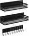 Magnetic Spice Rack for Refrigerator, 3 Pack Moveable Magnetic Shelf with 10-Hook Rack for Kitchen Organizers