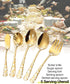 Stapava Serving Utensils Gold, 5 Pieces Stainless Steel Silverware Serving Set with Serving Spoon, Slotted Serving Spoon, Serving Fork, Sugar Spoon, Butter Knife for Restaurant Banquet Buffet by Stapava