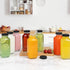 umud 16 Oz Set 8 (8) Juice Bottles with Lids, - of - Clear Glass Jars with Caps - Reusable Empty Drink Containers
