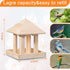 Wooden Bird Feeder, Large Capacity Easy Fill & Clean, Weather-Resistant for Garden Decor and Bird Watching