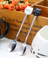 Honbay 2PCS Cute Cat Spoon - Stainless Steel Tea Spoon for Cat Mug, Black and White