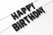 Happy Birthday Felt Fabric Banner, Black Birthday Garland, Reusable Elegant Decoration for Birthday Party