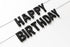 Happy Birthday Felt Fabric Banner, Black Birthday Garland, Reusable Elegant Decoration for Birthday Party