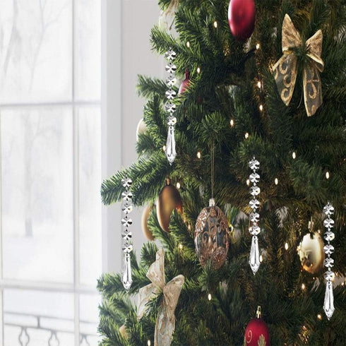 HOHIYA 30pc Hanging Crystals for Centerpieces, Acrylic Chandelier Garland Beads for Wedding Party