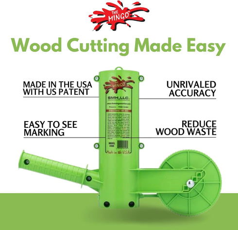 16" THE MINGO Ultimate Firewood Measuring Tool - Chainsaw Fire wood Marking Tool With Marking Wheels - Log Paint Marker