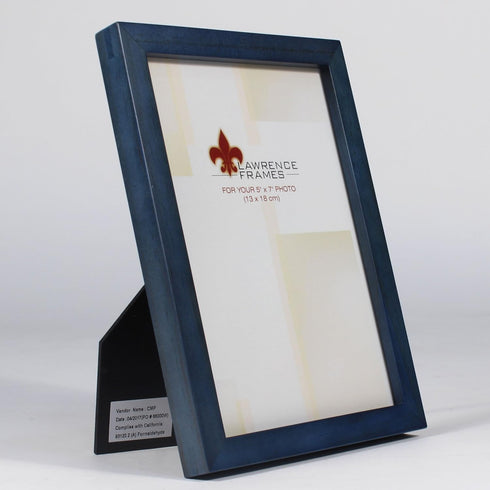 Lawrence Frames Blue Wood Picture Frame, Gallery Collection, 5 by 7-Inch