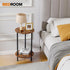 2-Tier Small Round Side Table, Brown Round End Table with Storage, Modern Accent/Bedside Table for Living Room