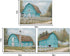 HOMEOART Farmhouse Wall Art - Country Barn Painting Picture, Framed Ready to Hang, 12x16inchx3 (Turquoise)